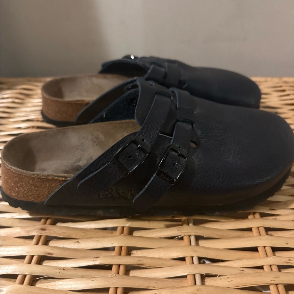 Birkenstock Birkis Navy  Leather clogs